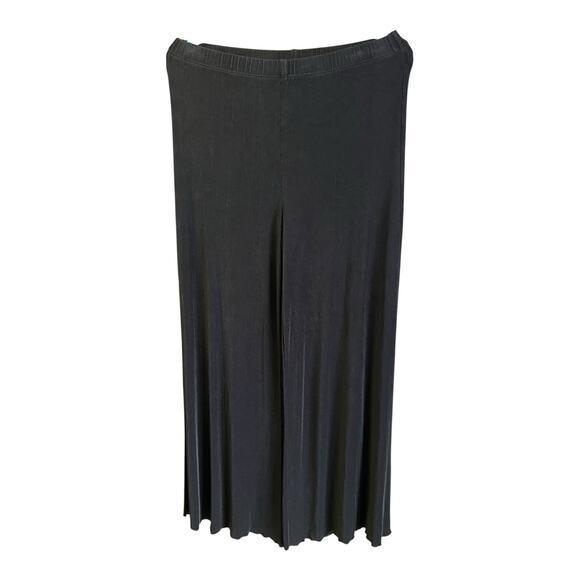 Chico's Travelers Slinky Wide Leg Pants Womens 0R Size 4/6 Black Pull On Comfy - Picture 1 of 9